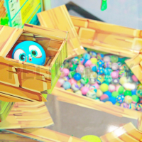 Призовой автомат 'Скворечник-Злые Птички' с мячами-прыгунами и капсулами