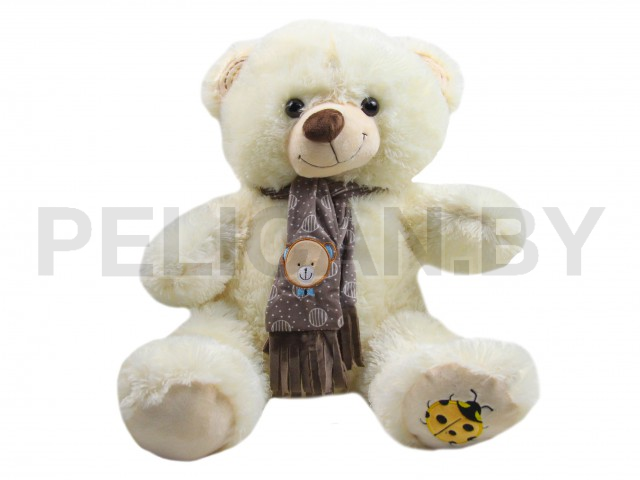 МИШКА КРЕМОВЫЙ С БОЖЬЕЙ КОРОВКОЙ