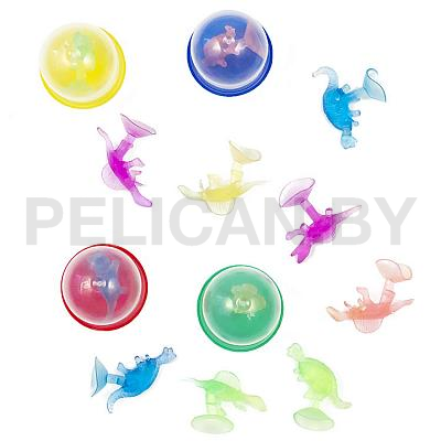 Игрушки в капсулах 28 мм 'Прилипалы дино'