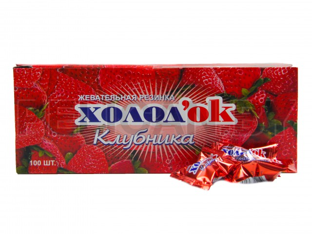 ЖЕВАТЕЛЬНАЯ РЕЗИНКА ХОЛОДОК С АРОМАТОМ КЛУБНИКИ