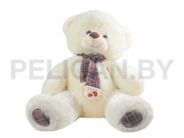 МИШКА МОЛОЧНЫЙ В КЛЕТЧАТОМ ШАРФЕ