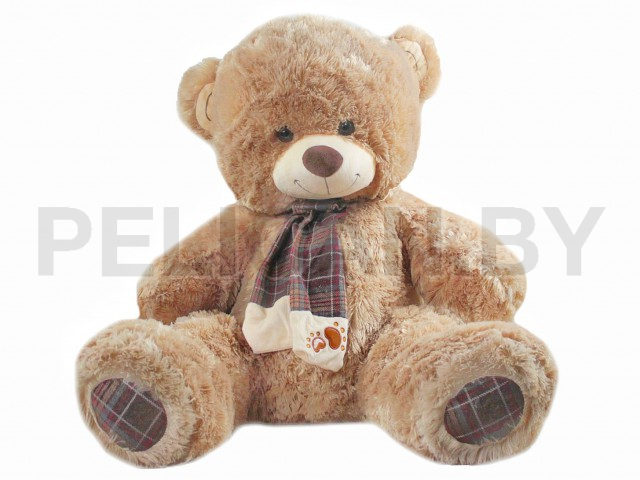 МИШКА КАРАМЕЛЬНЫЙ В КЛЕТЧАТОМ ШАРФЕ