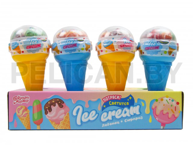 СТАКАНЧИК КОПИЛКА СВЕТЯЩИЙСЯ С КАРАМЕЛЬЮ НА ПАЛОЧКЕ И ИГРУШКОЙ.