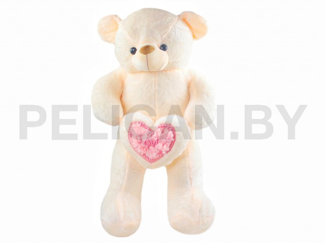 МИШУТКА КРЕМОВЫЙ С АЖУРНЫМ СЕРДЦЕМ