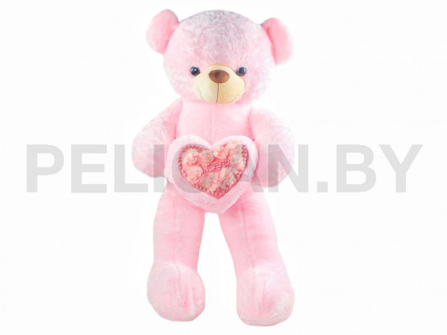 МИШУТКА РОЗОВЫЙ С АЖУРНЫМ СЕРДЦЕМ