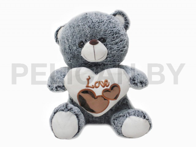 МИШУТКА СЕРЫЙ МЕЛАНЖ С СЕРДЕЧКОМ