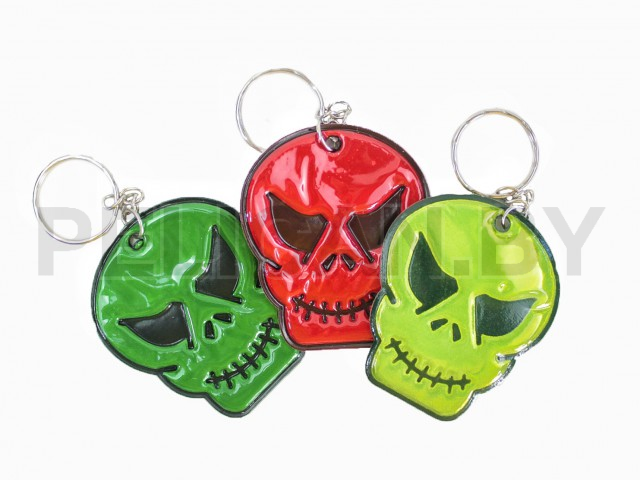 БРЕЛОК ФЛИКЕР ЧЕРЕП СВЕТООТРАЖАЮЩИЙ