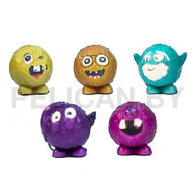 Игрушки для капсул 45 мм 'Монстрики цветные' (сквиши)